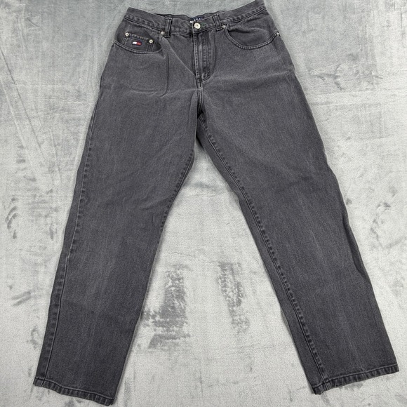 Tommy Hilfiger Other - Tommy Hilfiger Jeans Mens 12 Gray Vintage Straight Leg Denim 90s Style USA Flag